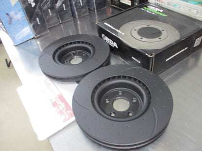 RDA Front Disc Brake Rotors(Pair) Slotted-Dimpled Suits Subaru WRX New Part