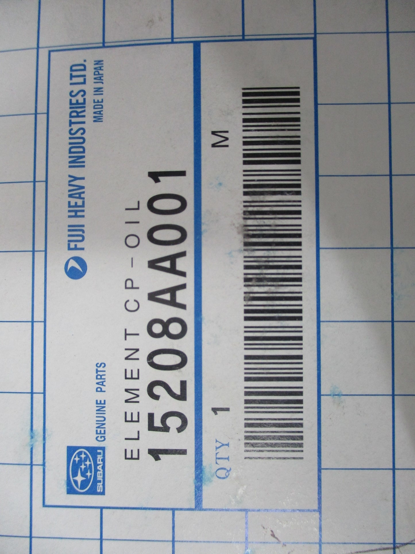 Subaru RS Liberty / XT Turbo / L Series Genuine Oil Filter New Part