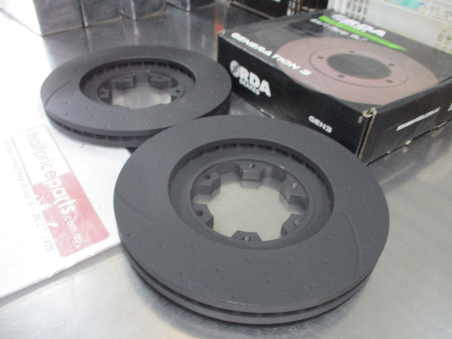 RDA Front Disc Brake Rotors (Pair) Slotted-Dimpled Suits Nissan Navara D22/Pathfinder New Part