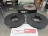 RDA Front Disc Brake Rotors (Pair) Slotted-Dimpled Suits Nissan Navara D22/Pathfinder New Part