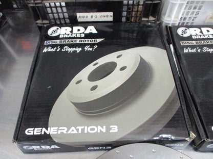 RDA Front Disc Brake Rotors (Pair) Slotted-Dimpled Suits Toyota Hilux New Part