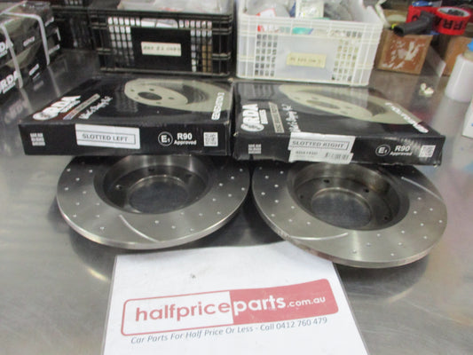 RDA Front Disc Brake Rotors Slotted/Dimpled Suits Toyota Hilux 4WD (RN46/RN36 (Sold As Pair Only) New Part