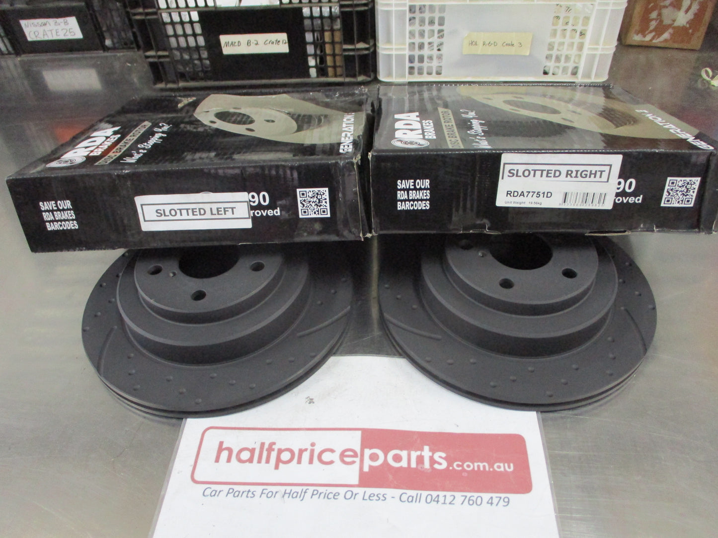 RDA Front Disc Braake Rotors (Pair) Slotted-Dimpled Suits Ford F350-F250 New Part