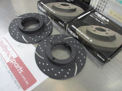 RDA Front Disc Brake Rotors (Pair) Slotted-Dimpled Suits Suzuki Alot Hatch SS-80V New Part