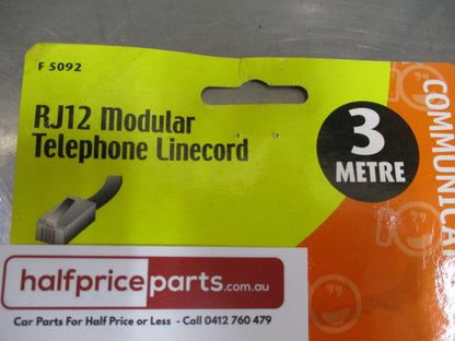 Dick Smith RJ12 Telephone Line cord 3m - New Part