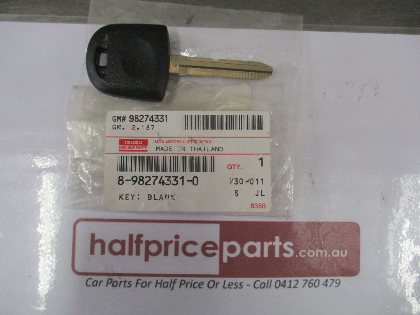 Holden RA Rodeo Genuine Key Blank / Replacement New Part