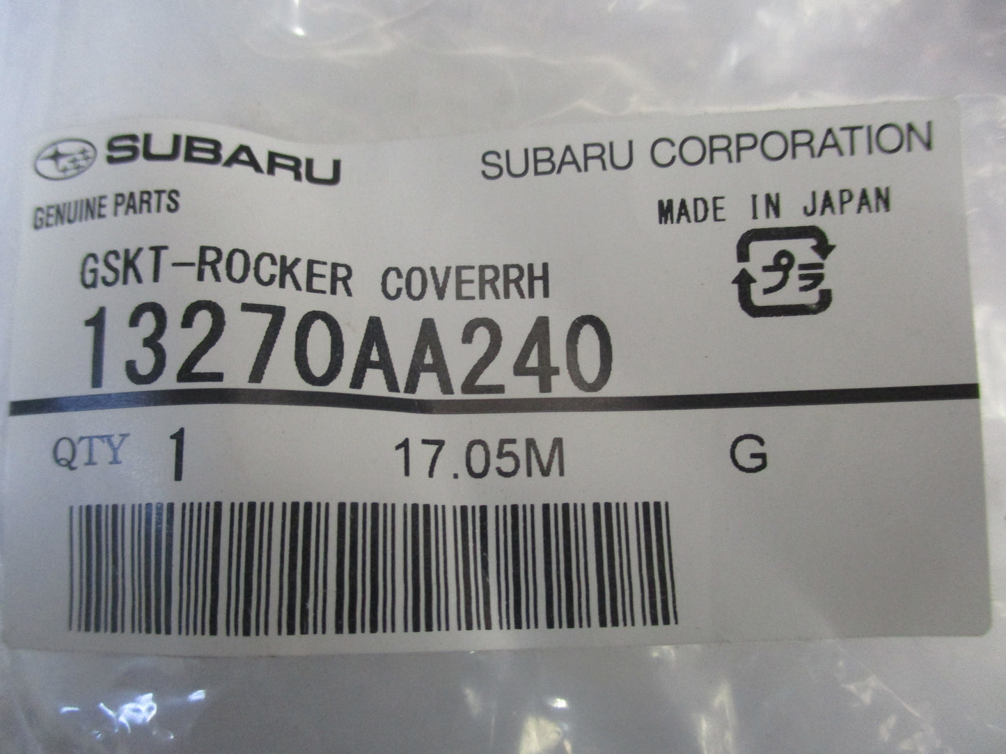 Subaru XV / Impreza / Forester Genuine Right Side Rocker Cover Gasket New Part