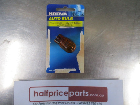 Narva 12V5W W2.1X9.5D WY5W Amber Wedge Premium Globe - New Part
