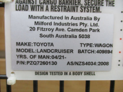 Toyota Land Cruiser 300 Series Genuine Rear Cargo Barrier New Part