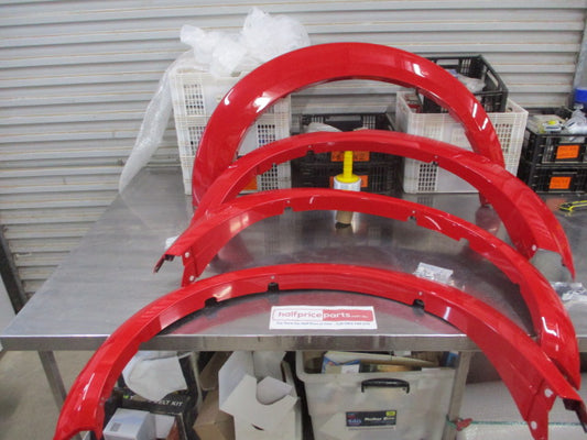 Mitsubishi Triton Dual Cab Genuine Front And Rear Red Flare Set With Fitting Kit New Part