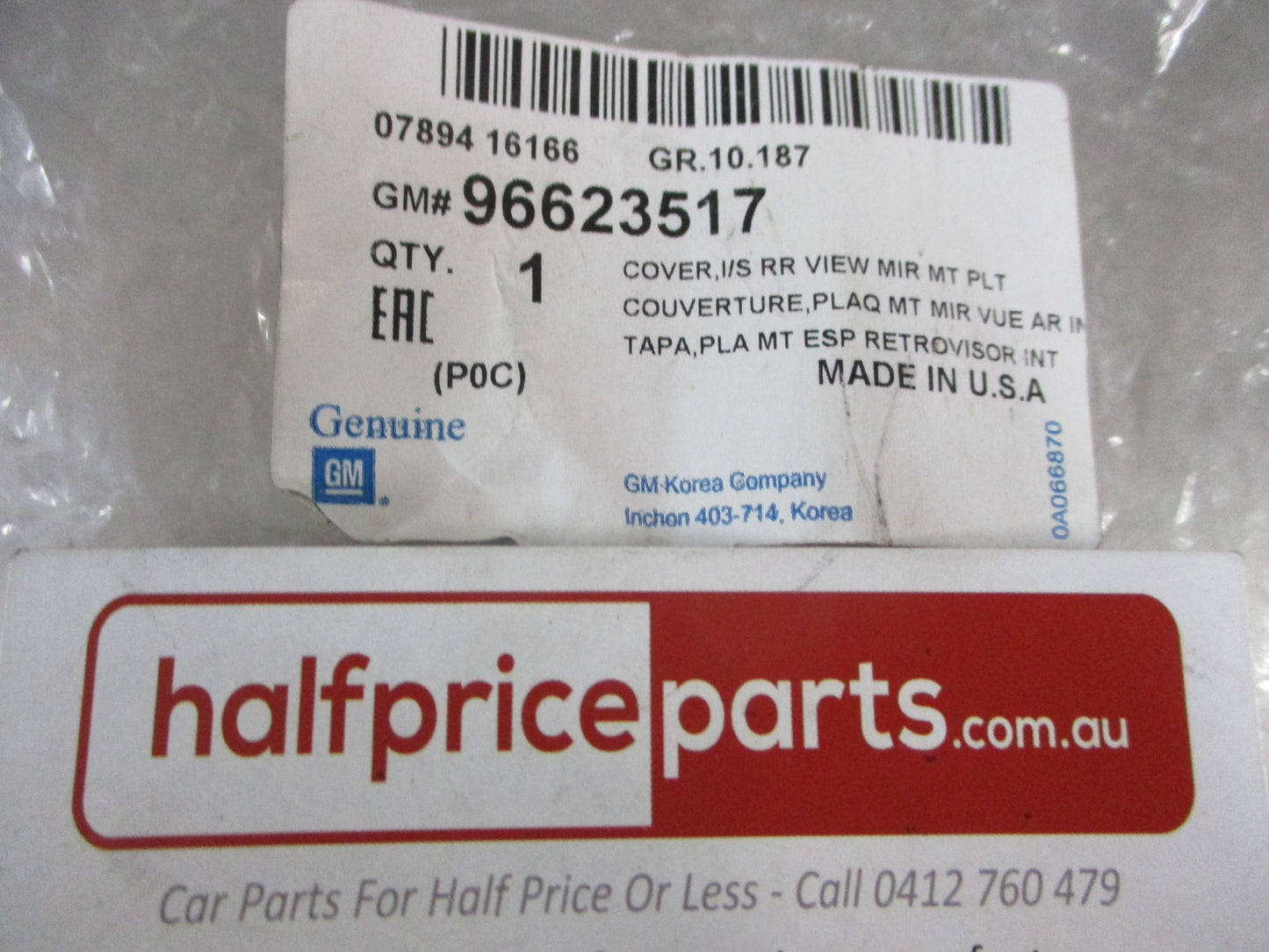 Holden Captiva Genuine Rear View Mirror Mounting Cover Plate New Part