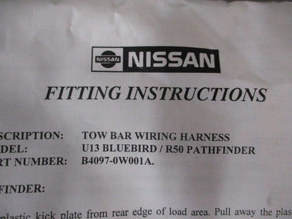 Nissan R50 Pathfinder/U13 Bluebird Genuine Towbar Harness New Part