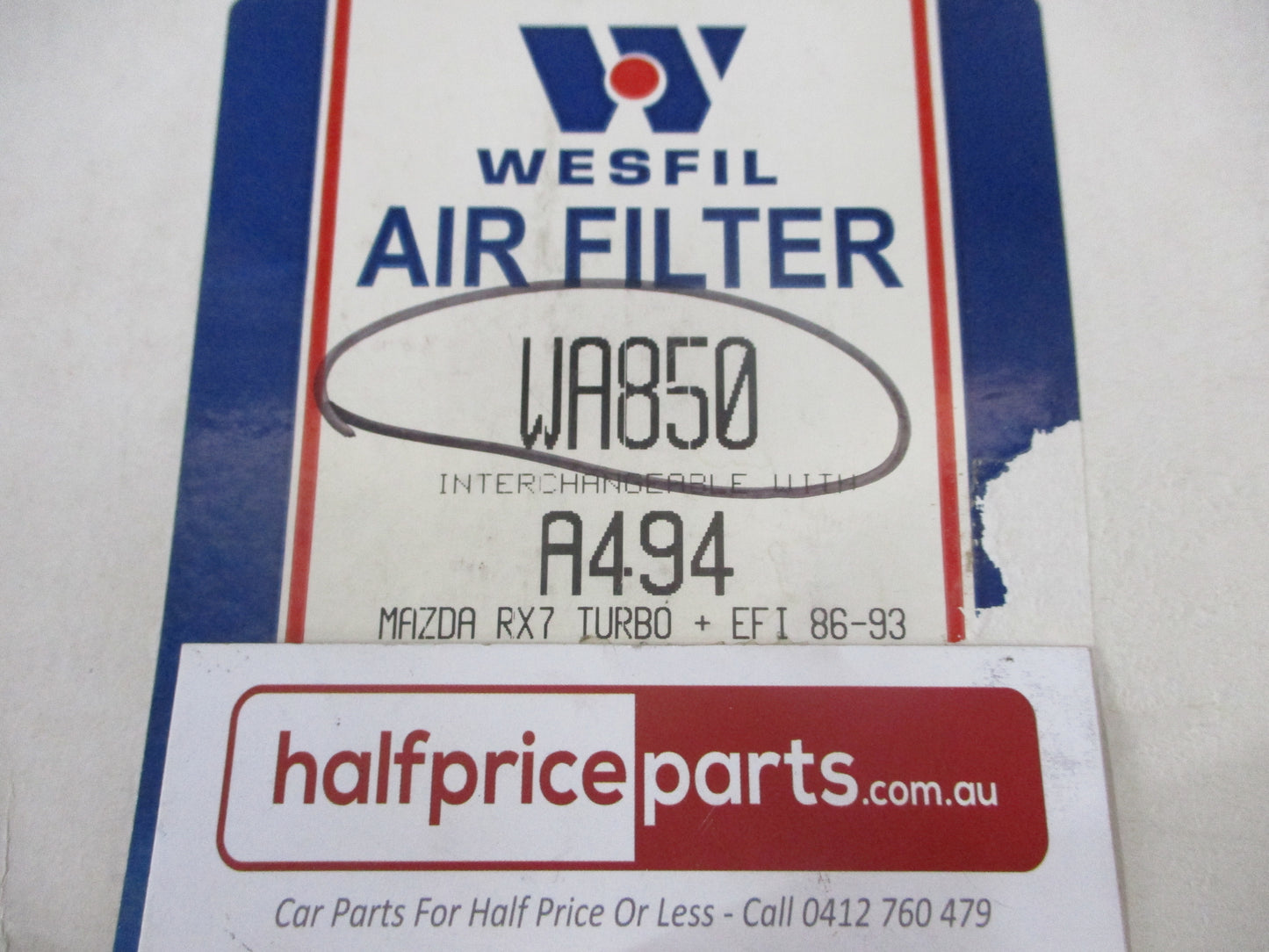 Wesfil Air Filter Element Suits Models Mazda RX7 New Part