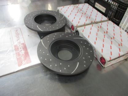 RDA Front Disc Brake Rotors (Pair) Slotted-Dimpled Suits VW Golf/Passet New Part
