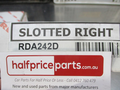 RDA Front Disc Brake Rotors (Pair) Slotted-Dimpled Suits VW Golf/Passet New Part