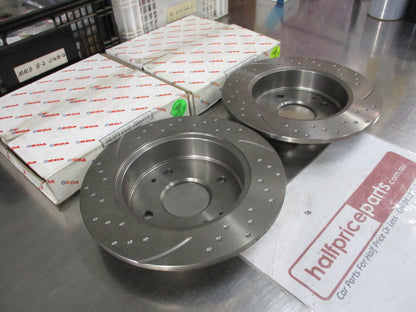 RDA Rear Disc Brake Rotors (Pair) Slotted-Dimpled Suits Honda CG Accord New Part