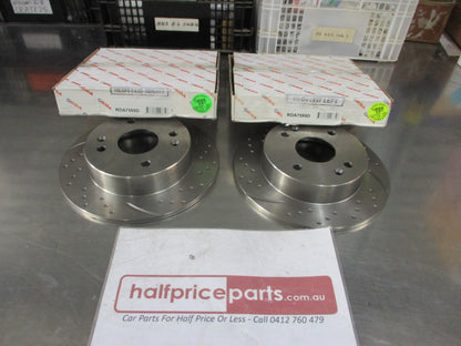 RDA Rear Disc Brake Rotors (Pair) Slotted-Dimpled Suits Honda CG Accord New Part