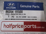 Hyundai Accent Genuine Upper Right Hand Front Chrome Grille Insert New Part