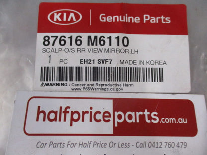Kia Cerato Genuine Left Hand Outer Mirror Scalp (Unpainted) New Part
