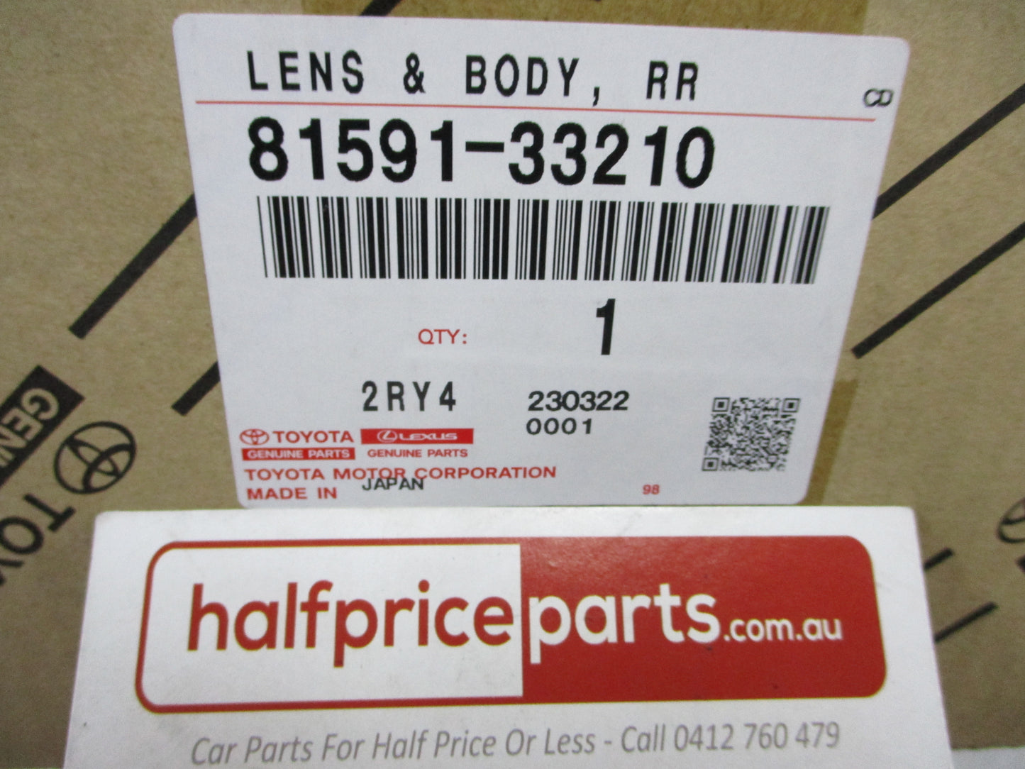 Toyota Camry Genuine Inner Passenger Side Tail Light New Part