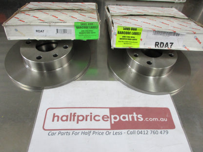 RDA Front Disc Brake Rotors (Pair) Standard Suits Holden RB Gemini FWD New Part