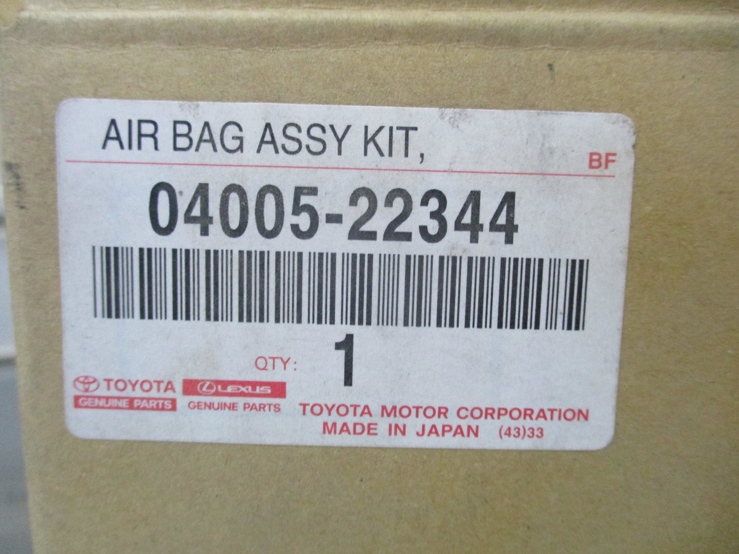 Toyota Avensis ACM21 Genuine Air Bag Assy Kit New Part