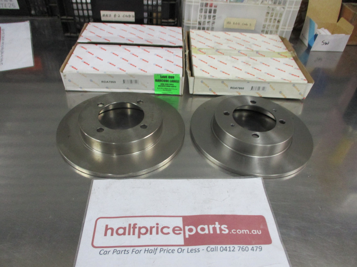 RDA Standard Rear Disc Rotors (Pair) Suits Hyundai Elantra 91-95 New Part