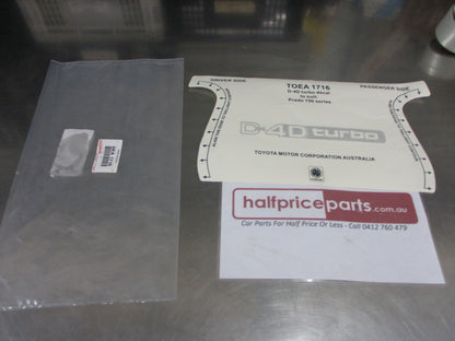 Toyota Prado 150 Series Genuine Quarter Panel Decal Only New Part
