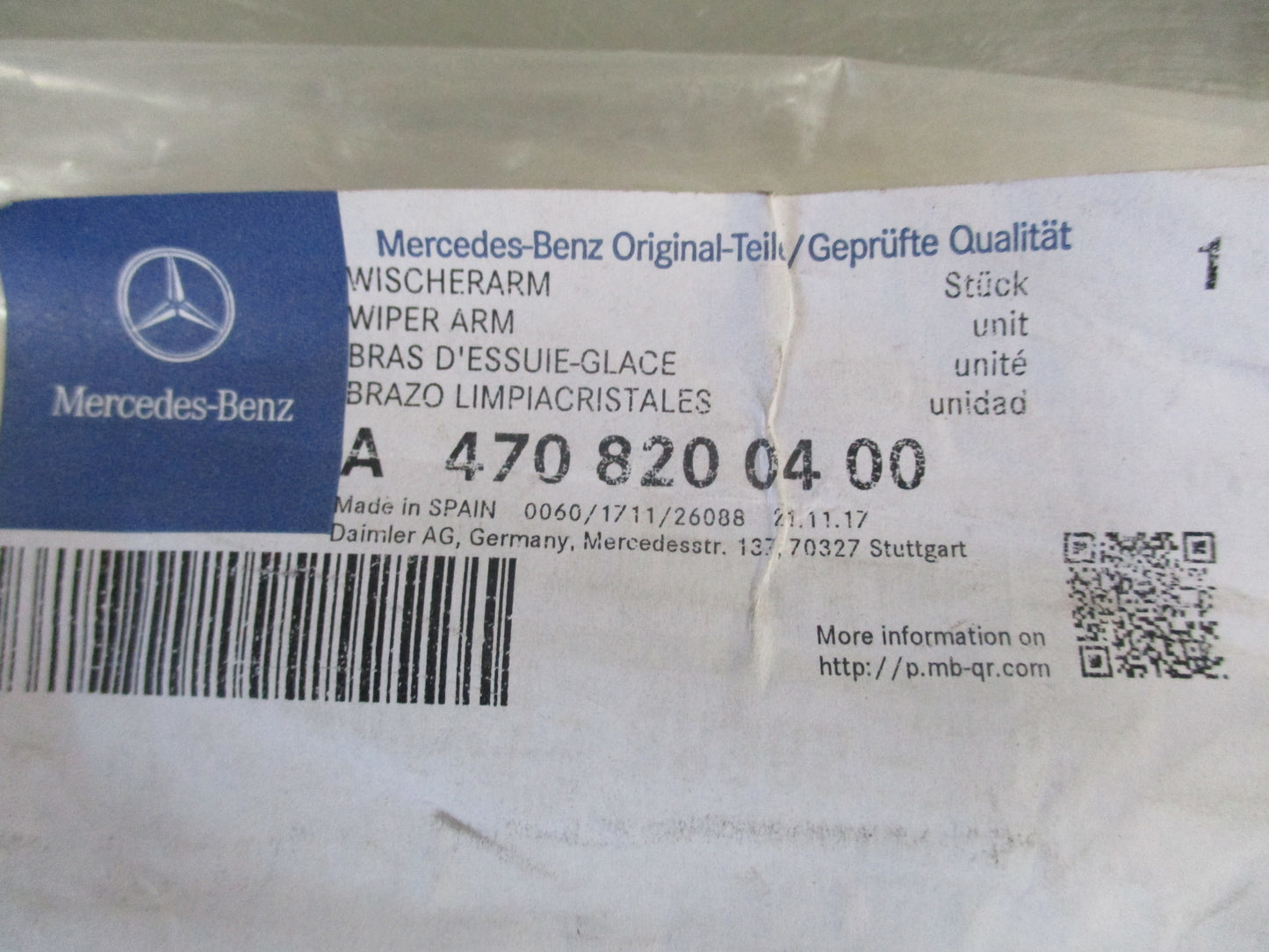Mercedes-Benz X-Class Genuine Wiper Arm New Part