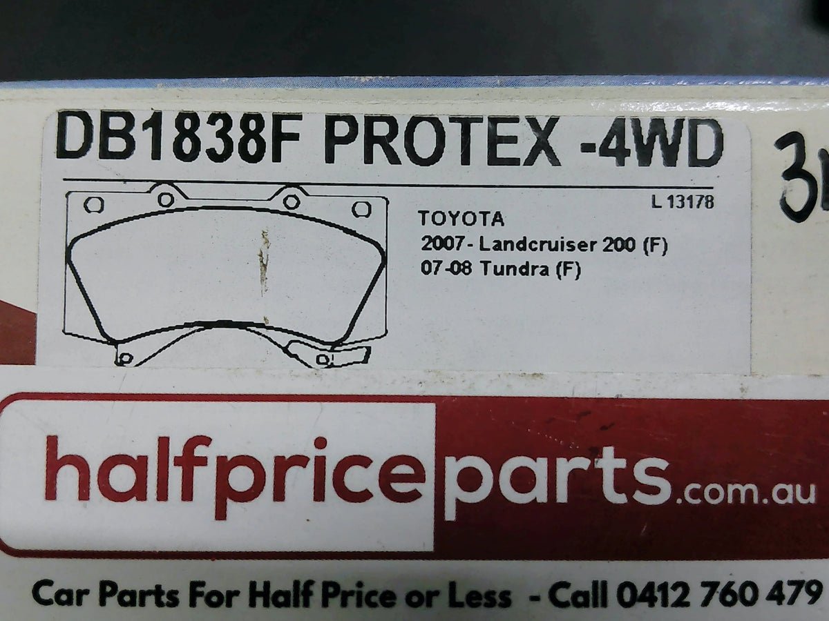 Protex Front Brake Pad Set Suits Toyota Landcruiser/Tundra/Lexus LX New Part