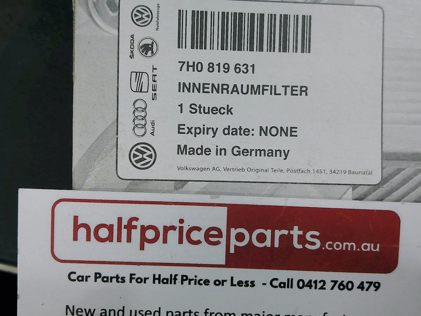Volkswagen Genuine Cabin Filter Suits Audi/Porsche/Volkswagen New Part