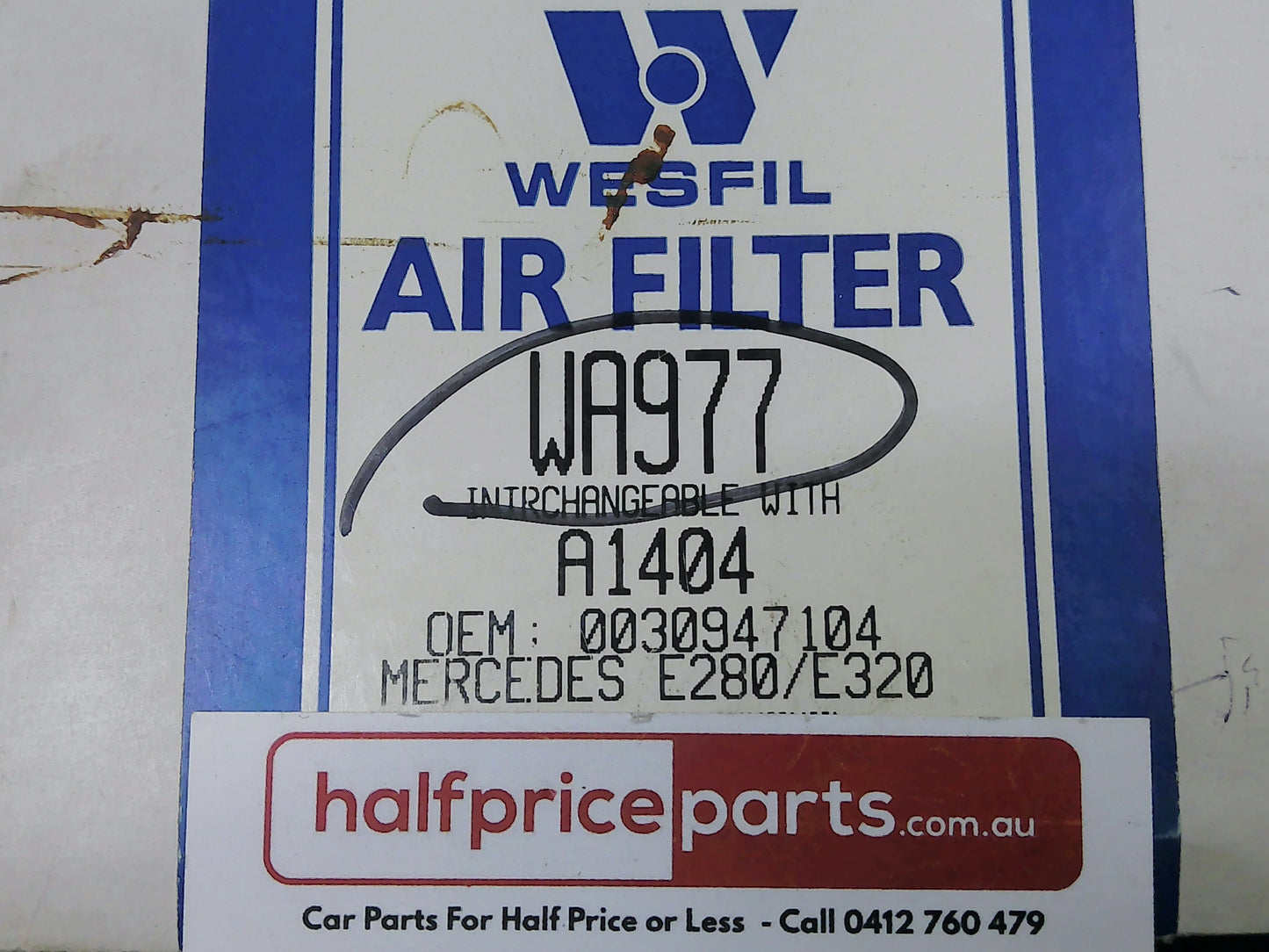 Wesfil Air Filter Suits Mercedes-Benz E-Class New Part