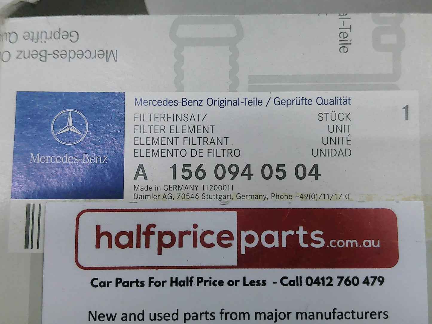 Mercedes-Benz C/M/E/S Class/CLS/CLK/SL Genuine Twin Air Filter New Part