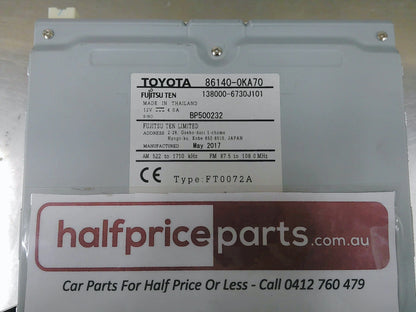 Toyota Fortuner Genuine Touch Screen Audio System New Part