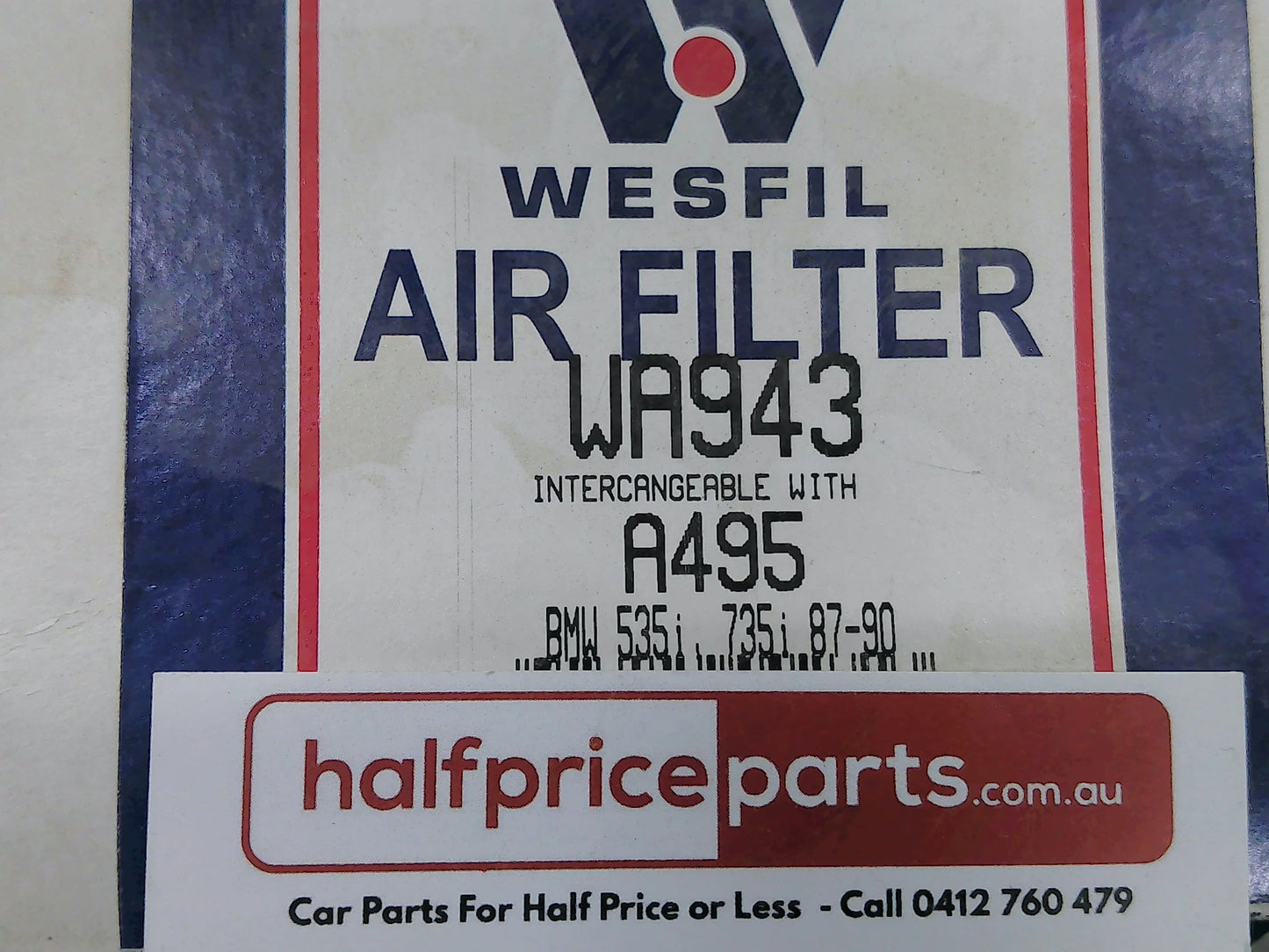 Wesfil Air Filter Suits BMW 7 New Part
