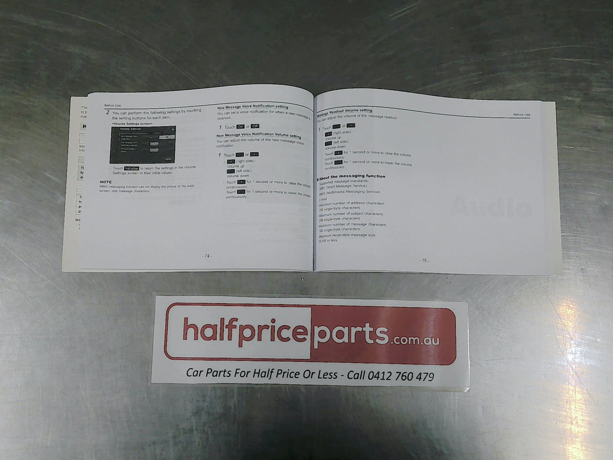 Toyota Corolla Genuine Owners Manual/Audio Manual New Part
