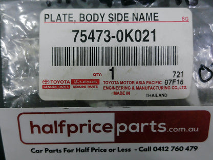 Toyota Hilux Genuine Front Door Emblem New Part