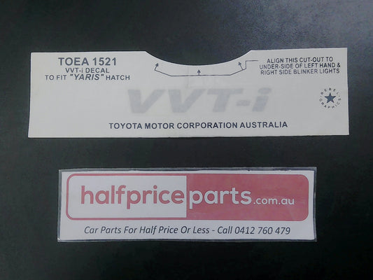 Toyota Yaris Genuine Front Guard VVT-i Decal New Part