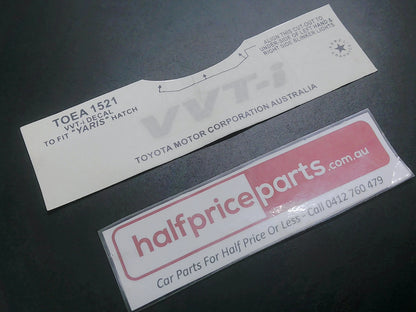 Toyota Yaris Genuine Front Guard VVT-i Decal New Part