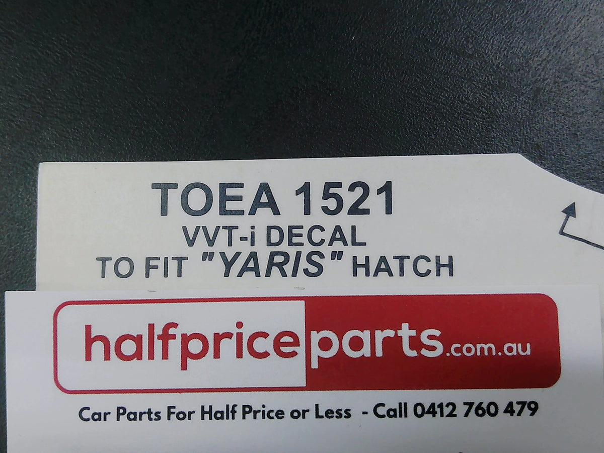Toyota Yaris Genuine Front Guard VVT-i Decal New Part