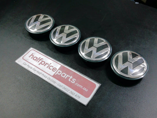 VW Golf/Passat/Jetta/Tiguan/Touareg/Amarok/Caddy/Transporter/Beetle/EOS Genuine Alloy Wheel Centre Cap - Set Of 4 -Used Part