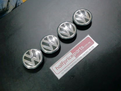 VW Golf/Passat/Jetta/Tiguan/Touareg/Amarok/Caddy/Transporter/Beetle/EOS Genuine Alloy Wheel Centre Cap - Set Of 4 -Used Part