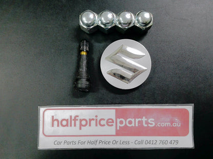 Suzuki Swift/SX4 Genuine Alloy Wheel Centre Cap + Wheel Nuts + Valve Stem  New Part