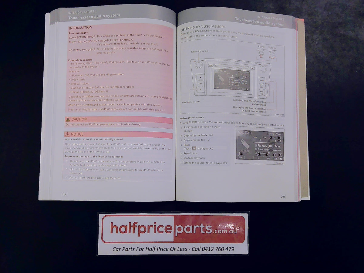 Toyota Camry Genuine Owners Manual New Part