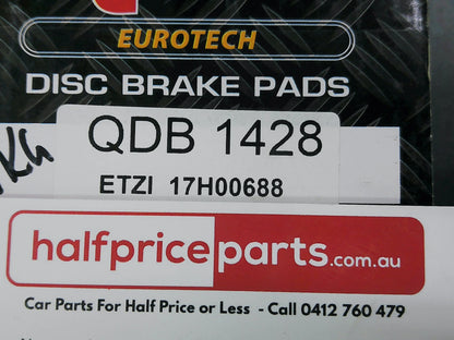 QFM Eurotech Ceramic Rear Brake Pad Set Suits Mercedes Benz/Chrysler New Part