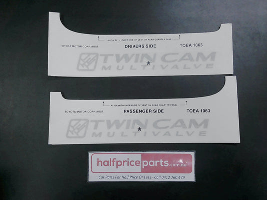 Toyota Landcruiser 100 Series Genuine Twin Cam Multivalve Decals New Part