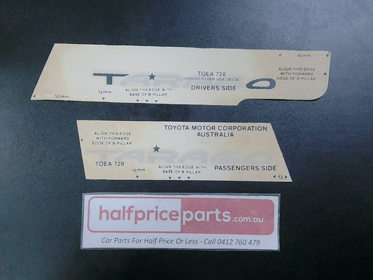 Toyota Tarago Genuine Silver Side Decals (Left and Right) New Part