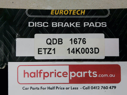 QFM Eurotech Ceramic Front Brake Pad Set Suits VW/Porsche/Mercedes-Benz New Part