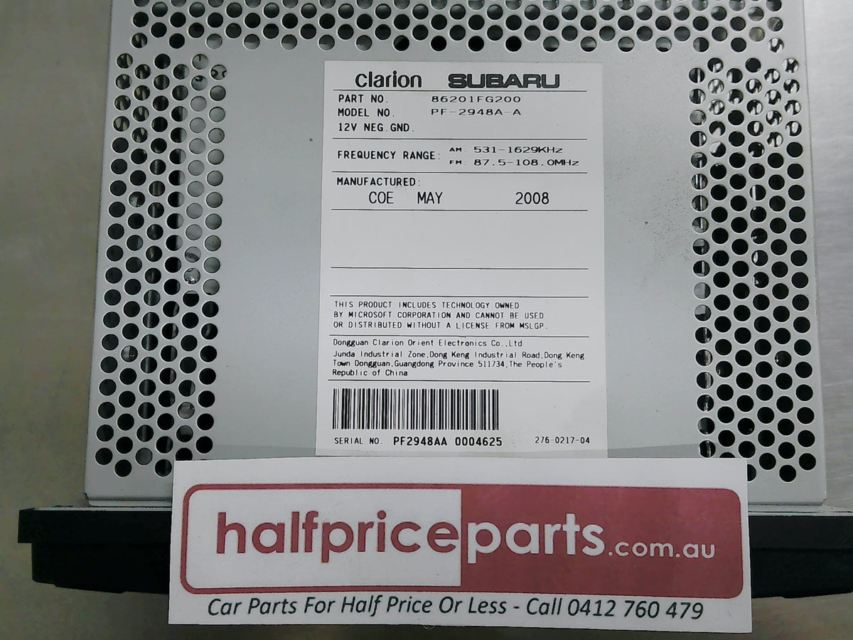 Subaru Impreza/WRX G3 CD Radio Player Used Part