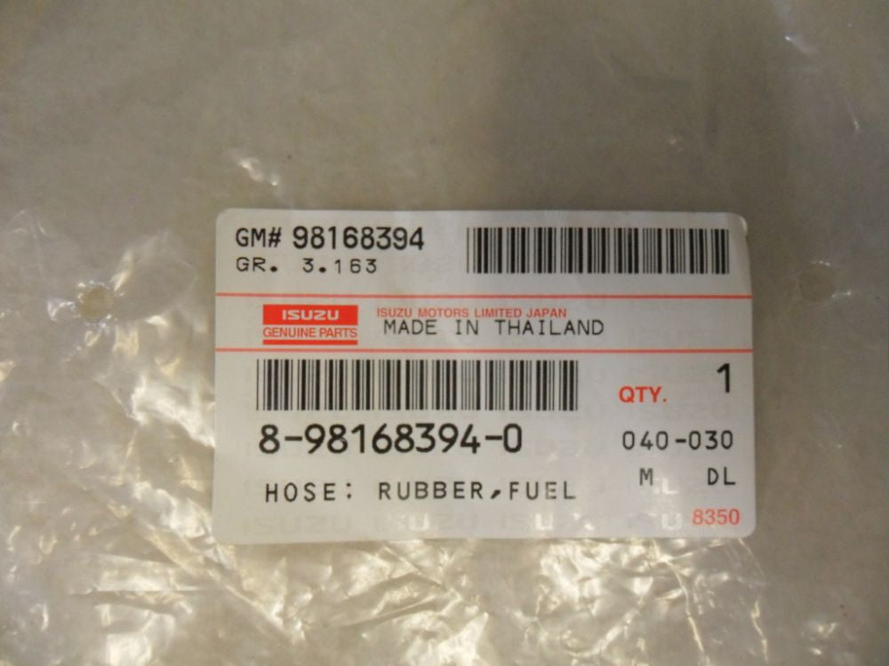 Isuzu D-Max Genuine Rubber Fuel Hose New Part